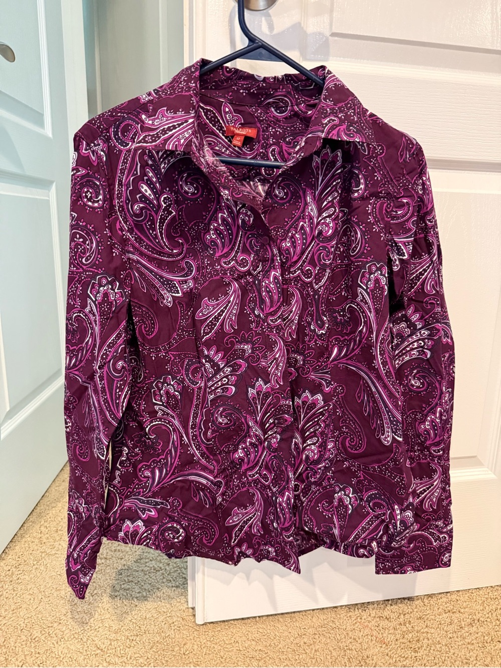 Talbots Purple Paisley Blouse